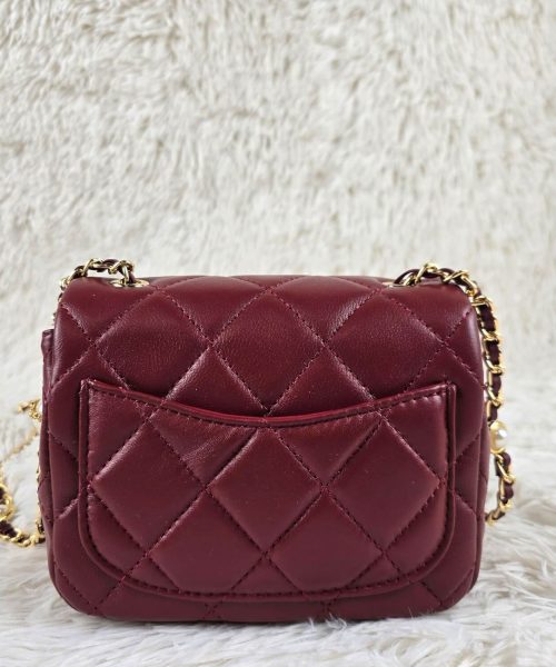 [REP 1:1] Chanel Mini Love Flap Bag 24B pearl square Red luxury Bag For Women, Women’s Bags 18cm
