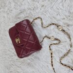 [REP 1:1] Chanel Mini Love Flap Bag 24B pearl square Red luxury Bag For Women, Women’s Bags 18cm
