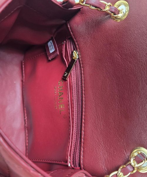 [REP 1:1] Chanel Mini Love Flap Bag 24B pearl square Red luxury Bag For Women, Women’s Bags 18cm