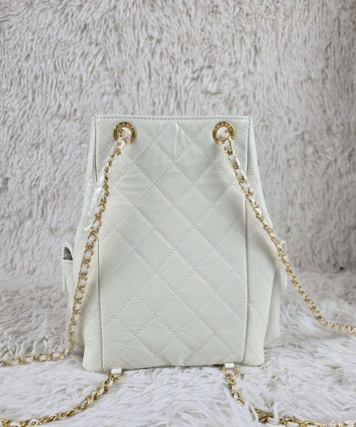 [REP 1:1] Chanel 25C White Duma Bucket Backpack luxury Bag  For Women, Women's Bags 31cm