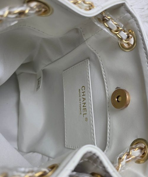 [REP 1:1] Chanel 25C White Duma Bucket Backpack luxury Bag  For Women, Women's Bags 31cm