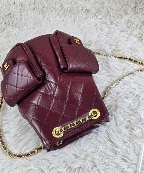[REP 1:1] Chanel 25C Red Duma Bucket Backpack luxury Bag  For Women, Women's Bags 31cm