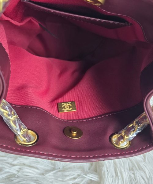 [REP 1:1] Chanel 25C Red Duma Bucket Backpack luxury Bag  For Women, Women's Bags 31cm