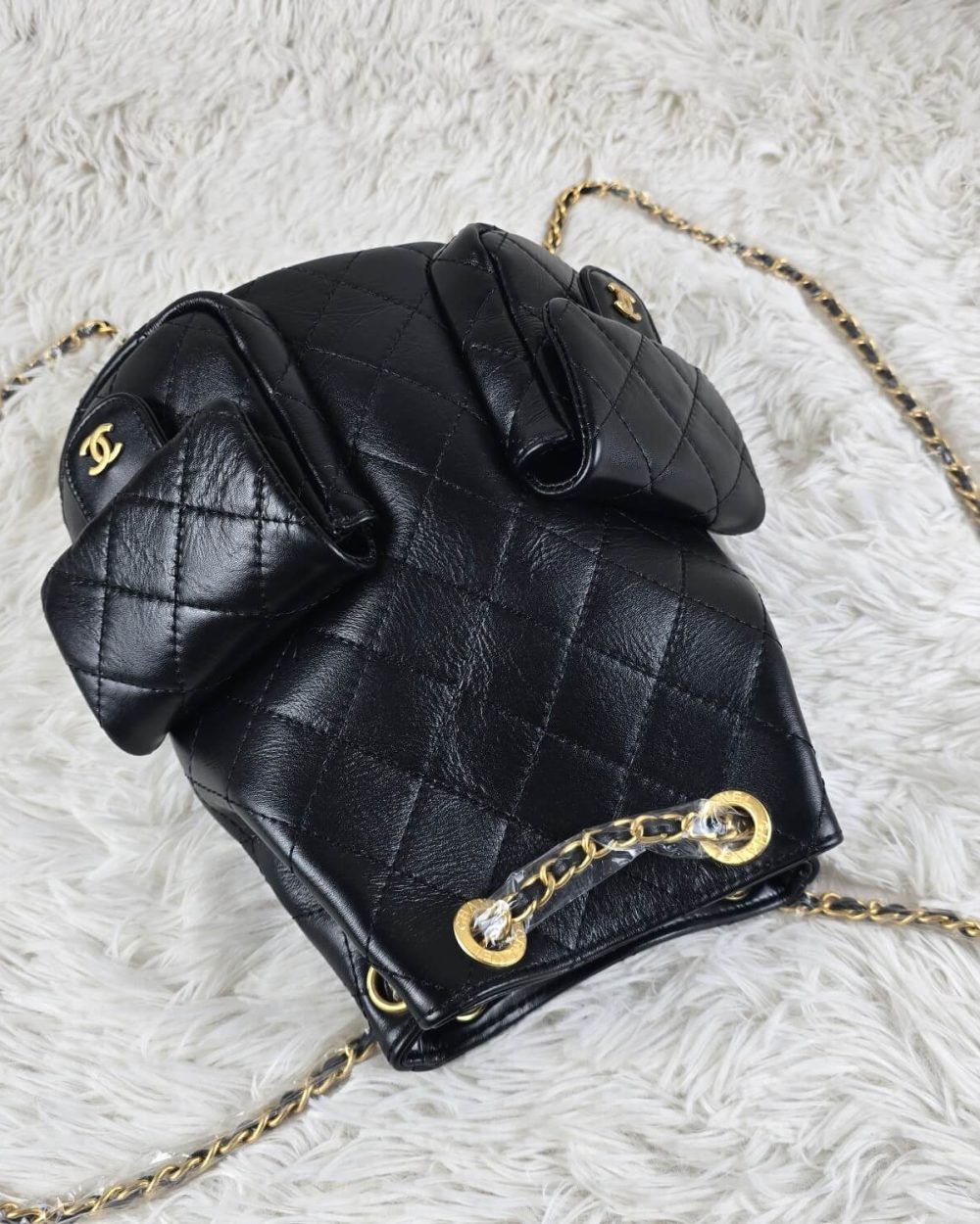 [REP 1:1] Chanel 25C Black Duma Bucket Backpack luxury Bag  For Women, Women's Bags 31cm
