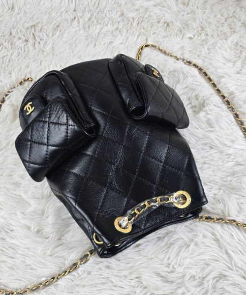 [REP 1:1] Chanel 25C Black Duma Bucket Backpack luxury Bag  For Women, Women's Bags 31cm