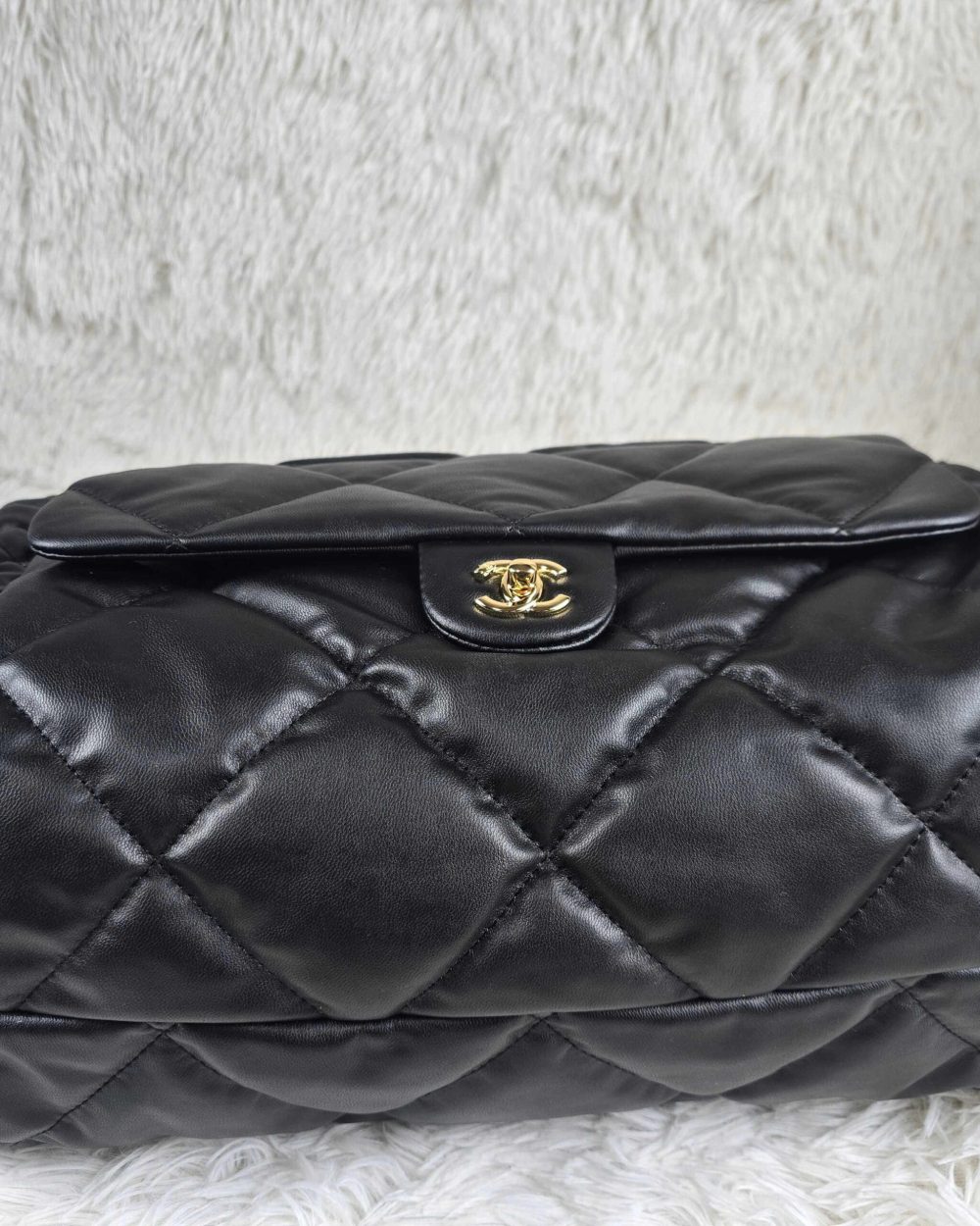 [REP 1:1] Chanel 24N Ski Series Nylon Fabric Large Sheep Pattern luxury Bag  For Women, Women's Bags 44cm