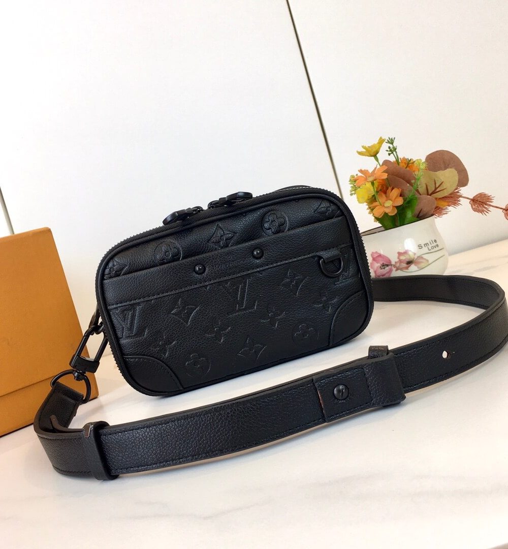 1:1 Replica Louis Vuitton LV Alpha Wearable Wallet Monogram Shadow Leather Unique Bag For Unisex M82544 - 18.5 cm