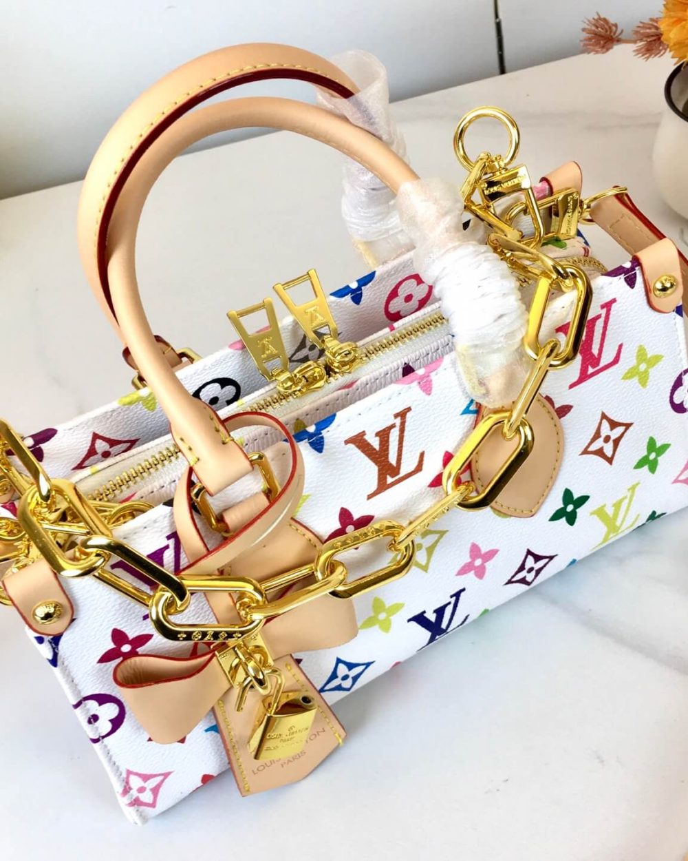 1:1 Replica Louis Vuitton LV X TM Onthego East West Chain Autres Toiles Monogram Luxury Bag For Women M13260 M46653 - 25 cm