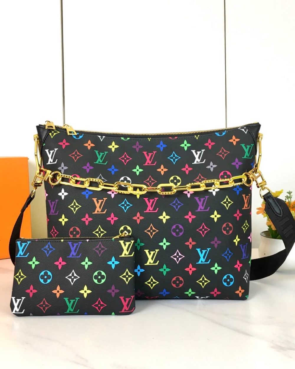 1:1 Replica Louis Vuitton LV Cosmetic Coussin shoulder 2 Luxury bag M12068 M12071 M12072 38cm