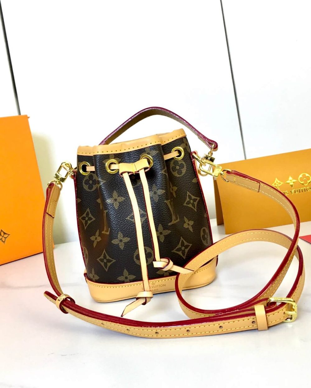 1:1 Replica Louis Vuitton LV Nano Noe Monogram Luxury Bag For Women M81266 - 16 cm