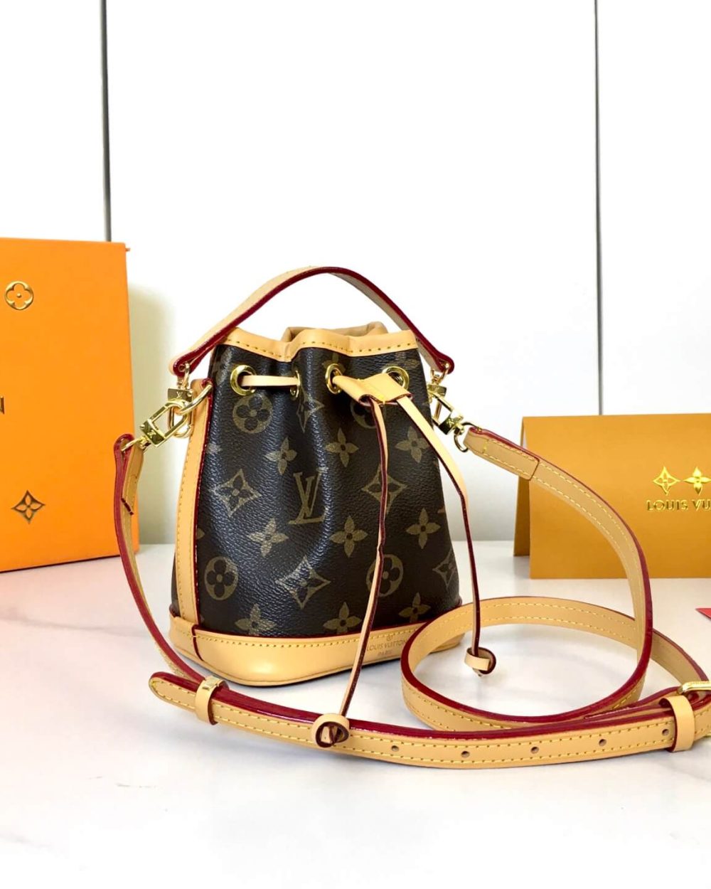 1:1 Replica Louis Vuitton LV Nano Noe Monogram Luxury Bag For Women M81266 - 16 cm