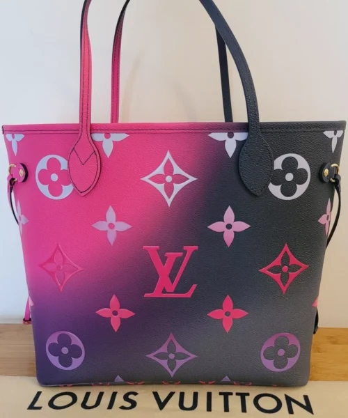 1:1 Replica Louis Vuitton LV Midnight Fuschia Neverfull MM Monogram Luxury Bag For Women - 31cm/ 12.3in