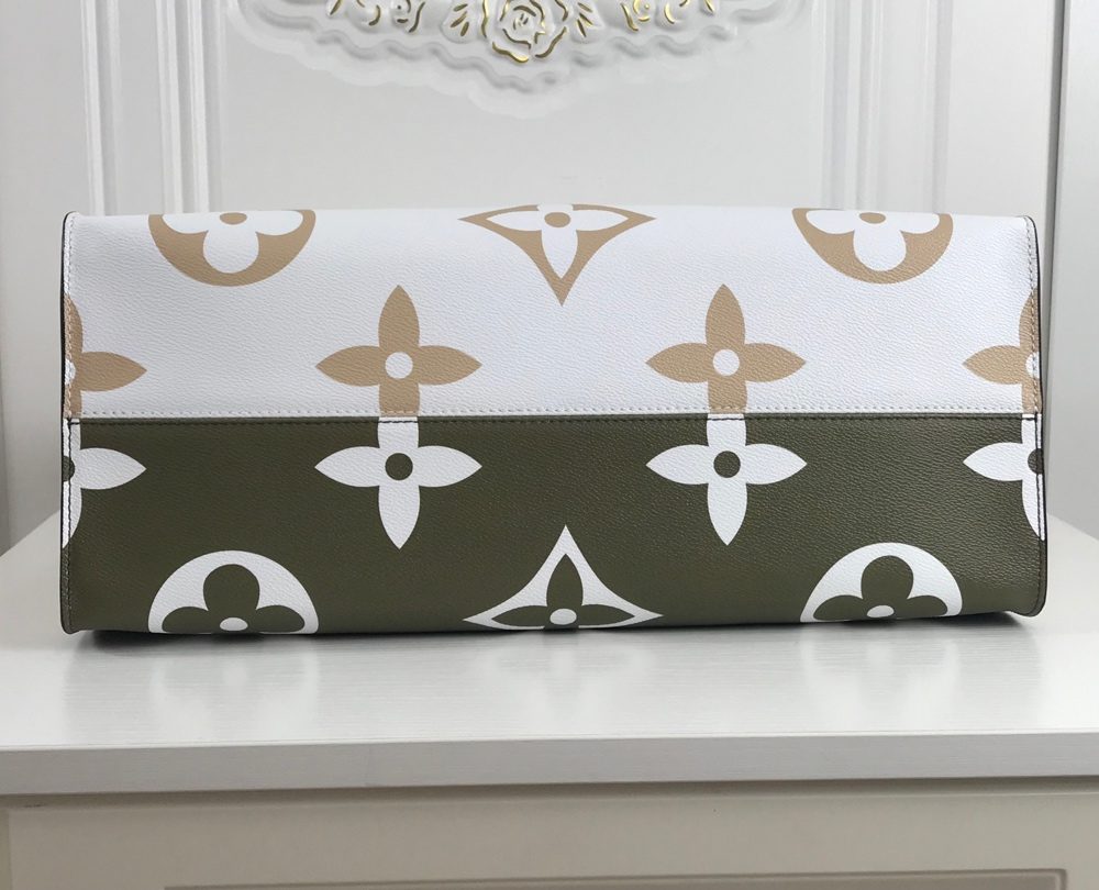 1:1 Replica Louis Vuitton MONOGRAM GIANT ONTHEGO GM WHITE KHAKI GREEN BEIGE Bag 41cm