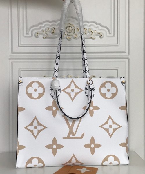 1:1 Replica Louis Vuitton MONOGRAM GIANT ONTHEGO GM WHITE KHAKI GREEN BEIGE Bag 41cm