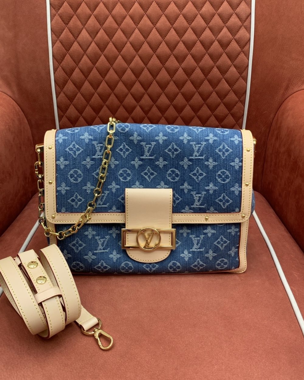 Louis Vuitton Blue Monogram Denim Dauphine Soft