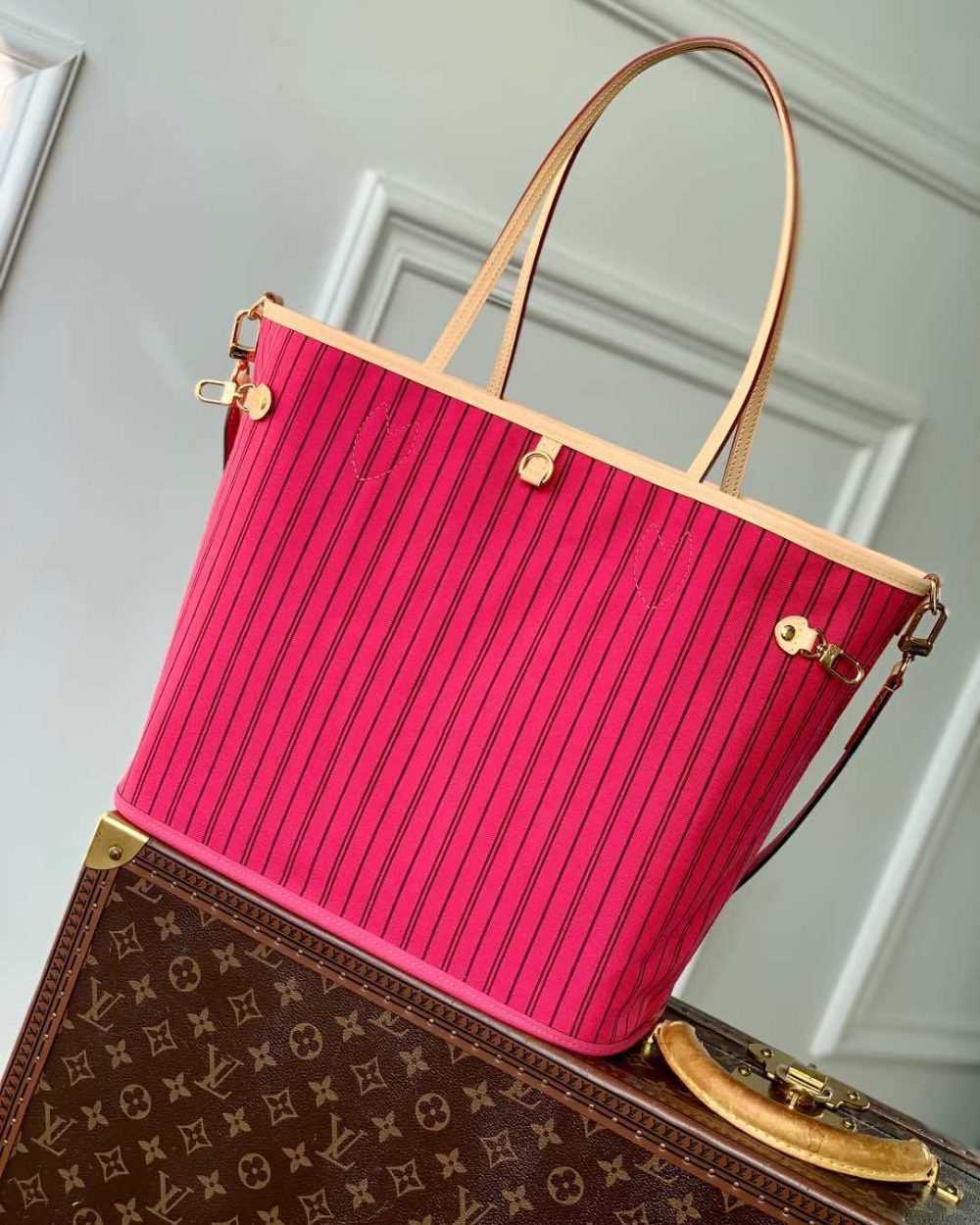 1:1 Replica Louis Vuitton LV Neverfull Bandoulière Inside Out MM Monogram Luxury Women Bag M12257 31cm/ 12.2in