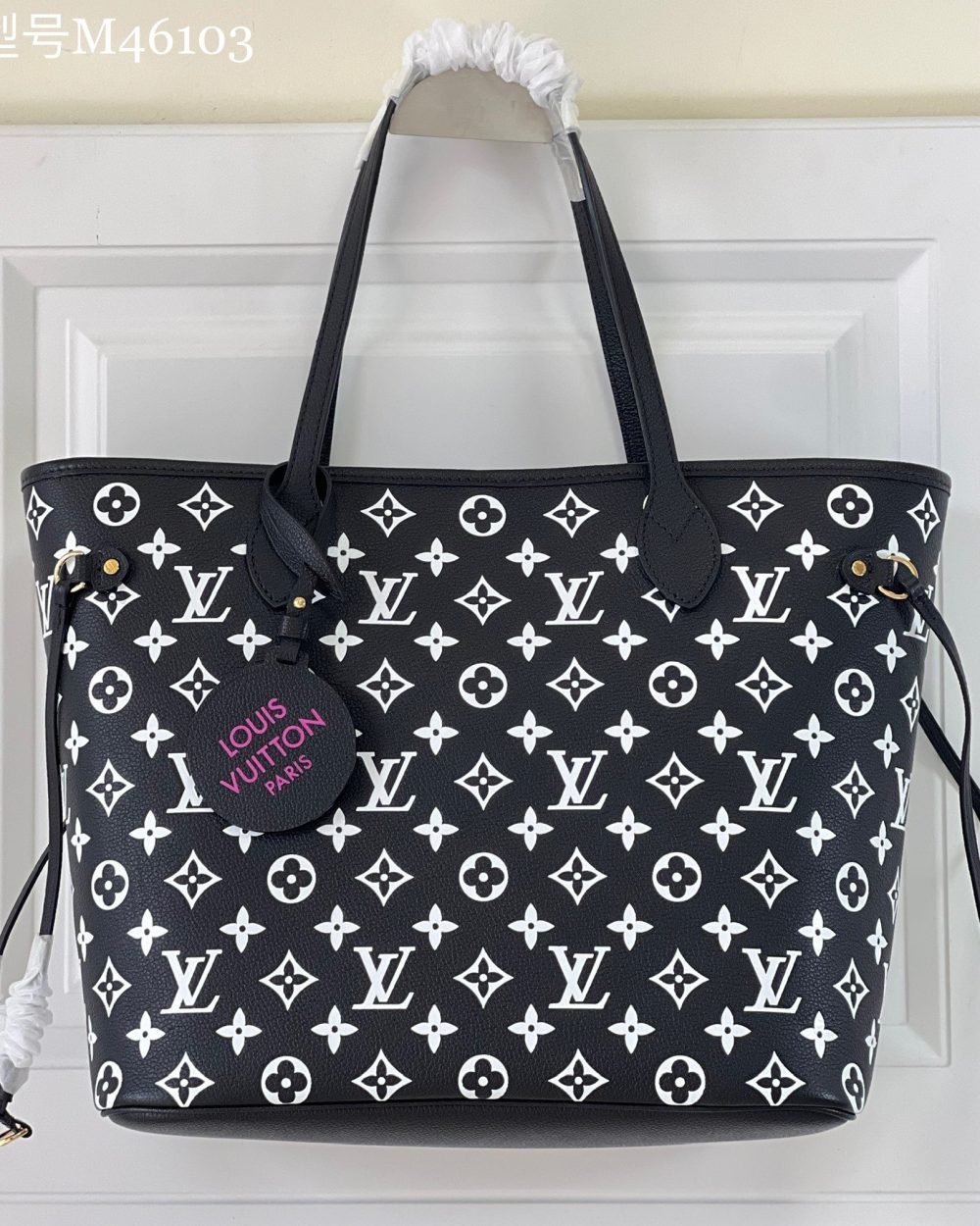 1:1 Replica Louis Vuitton LV Empriente Neverfull MM Black/White Luxury Bag For Women M46103 - 12.2in/31cm