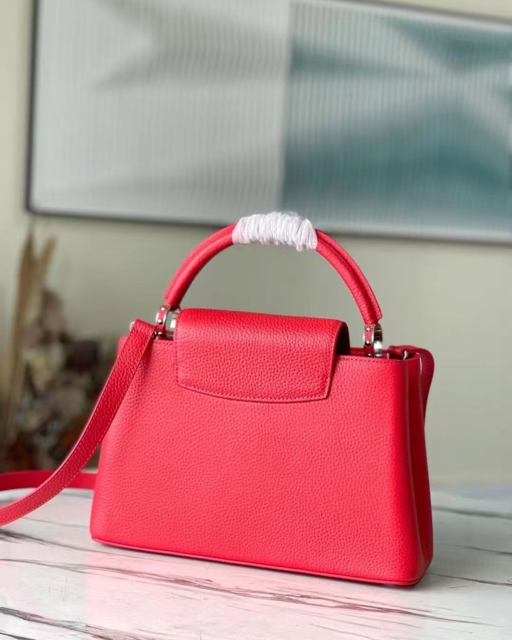 AAA Replica Louis Vuitton LV Capucines BB Taurillon Scarlet Red M52689