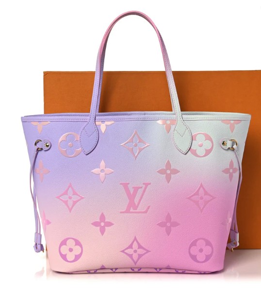 1:1 Replica Louis Vuitton LV Monogram Giant Spring In The City Neverfull MM Sunrise Pastel 12.5 inch