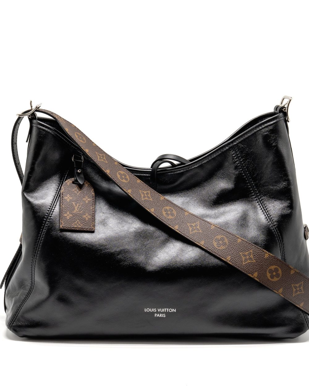 AAA Replica Louis Vuitton Carryall Vibe MM Lambskin/Monogram Canvas Black SHW