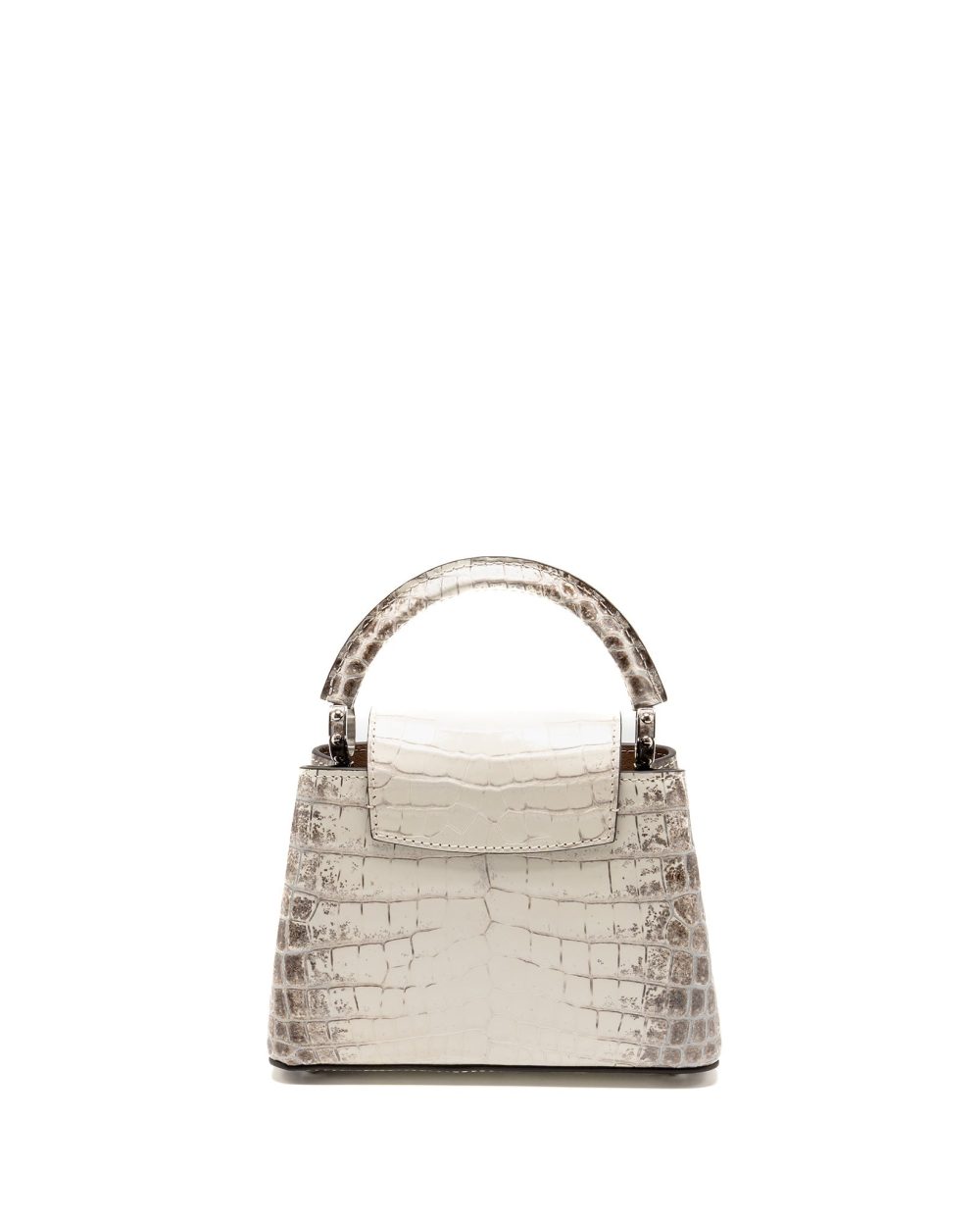 AAA Replica Louis Vuitton LV CAPUCINES MINI HIMALAYAN CROCODILE WHITE SHW