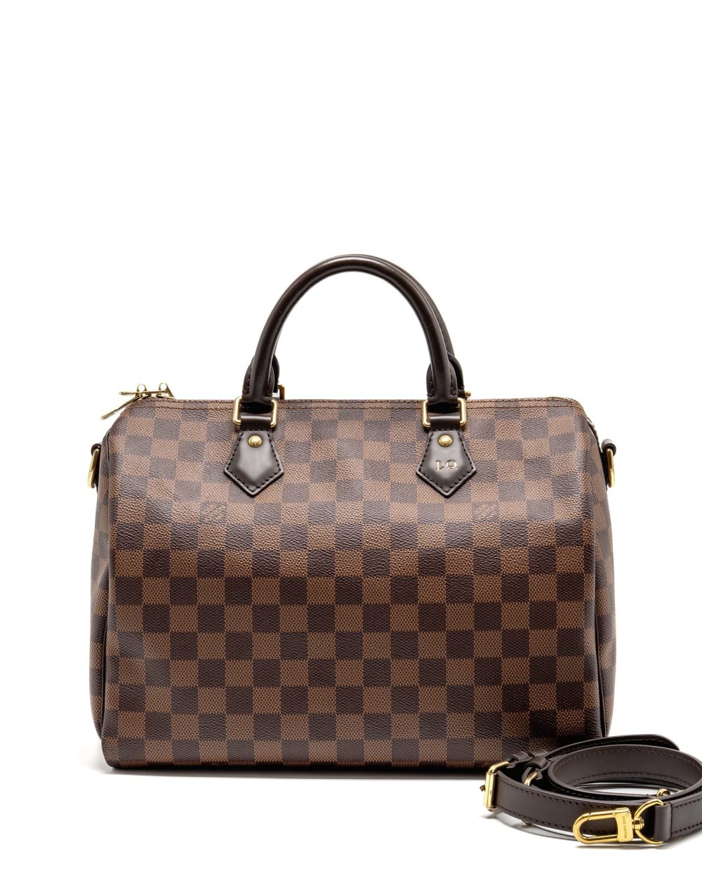 AAA Replica Louis Vuitton LV SPEEDY BANDOULIERE 30 DAMIER EBENE CANVAS GHW