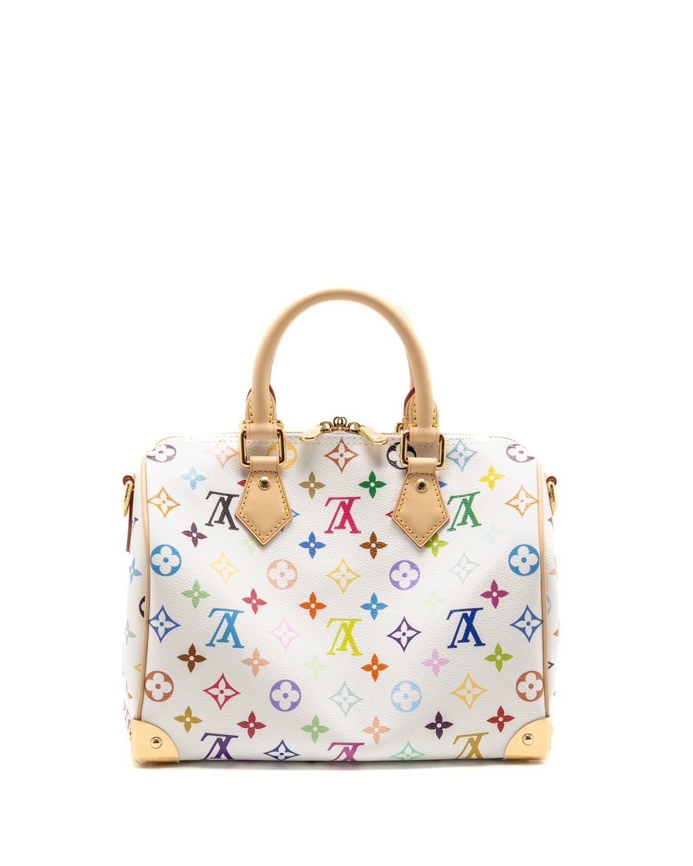 AAA Replica Louis Vuitton LV X TAKASHI MURAKAMI SPEEDY BANDOULIÈRE 25 MONOGRAM CANVAS WHITE/ MULTICOLOUR GHW