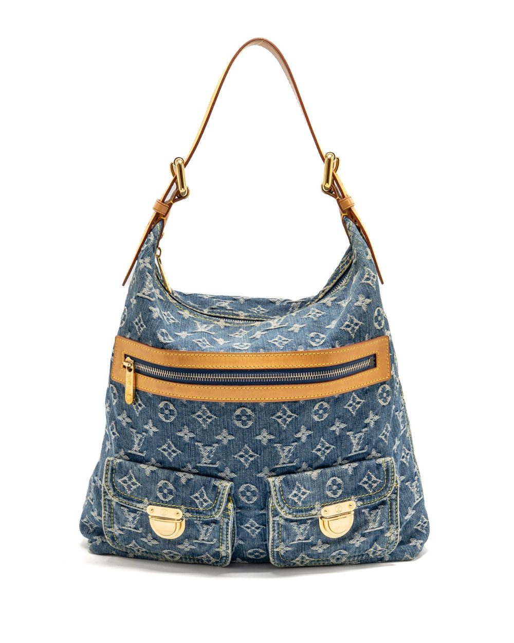 AAA Replica Louis Vuitton LV VINTAGE BAGGY GM SHOULDER BAG MONOGRAM DENIM GHW