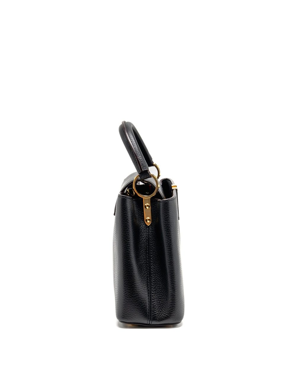 AAA Replica Louis Vuitton LV CAPUCINES BB CALFSKIN BLACK GHW