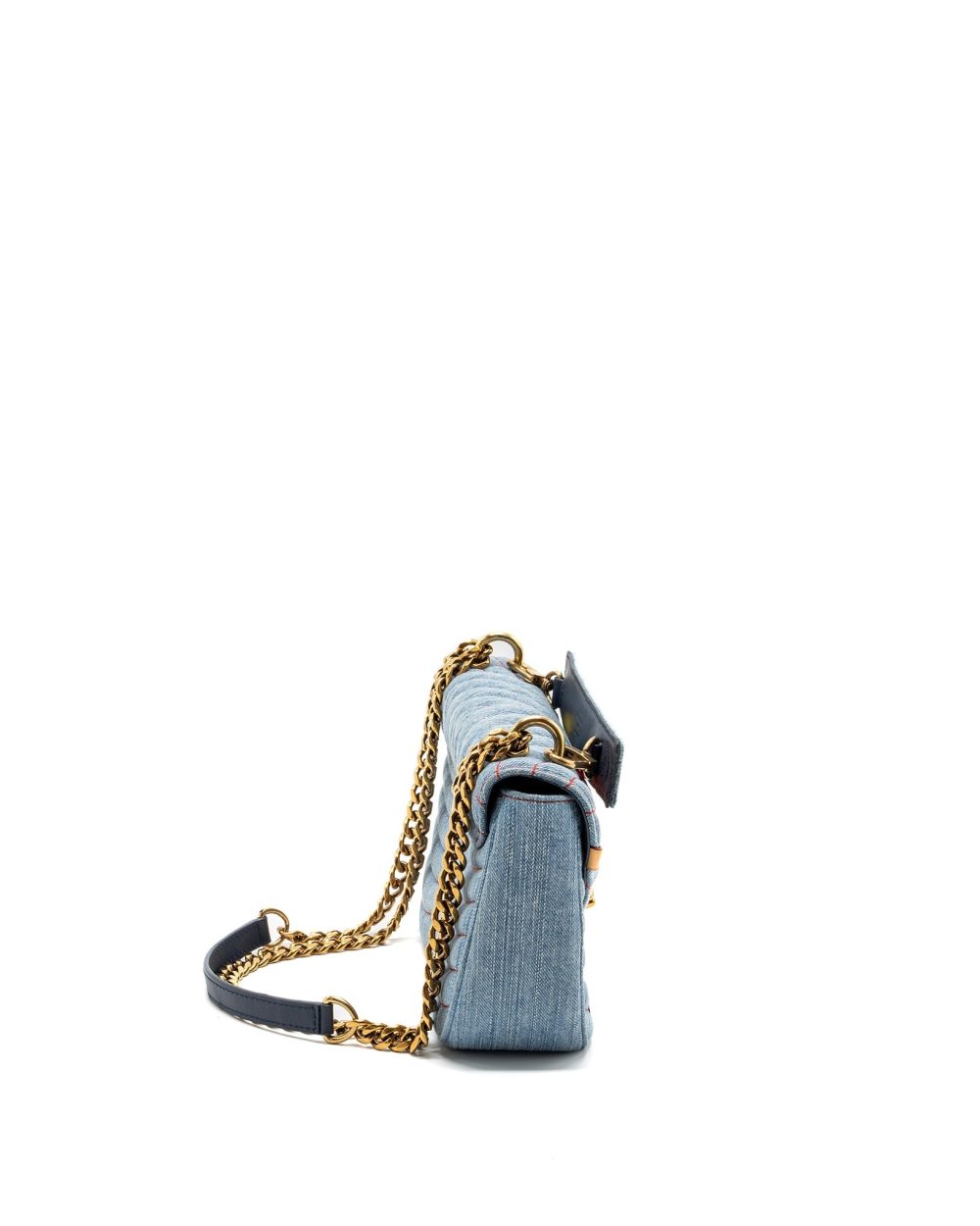 AAA Replica Louis Vuitton LV NEW WAVE FLAP CHAIN BAG LIMITED EDITION DENIM BLUE/ MULTICOLOR GHW