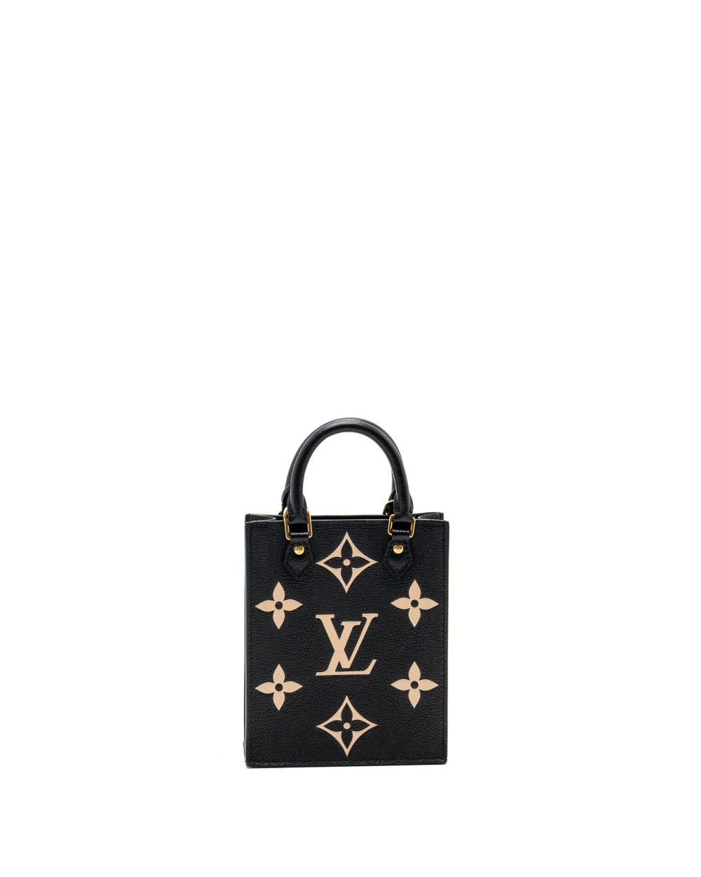 AAA Replica Louis Vuitton LV PETIT SAC PLAT MONOGRAM EMPREINTE CALFSKIN BLACK GHW (NEW VERSION)