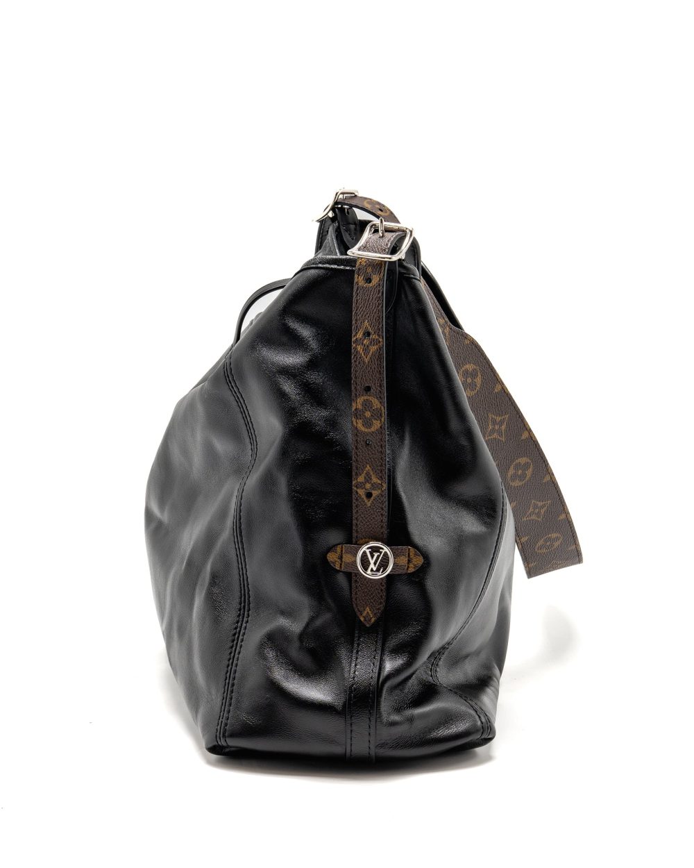 AAA Replica Louis Vuitton LV CARRYALL VIBE MM LAMBSKIN/MONOGRAM CANVAS BLACK SHW