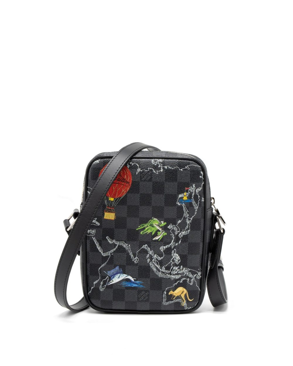 AAA Replica Louis Vuitton LV GRAPHITE MAP DANUBE PM CROSSBODY BAG DAMIER CANVAS / MULTICOLOR SHW