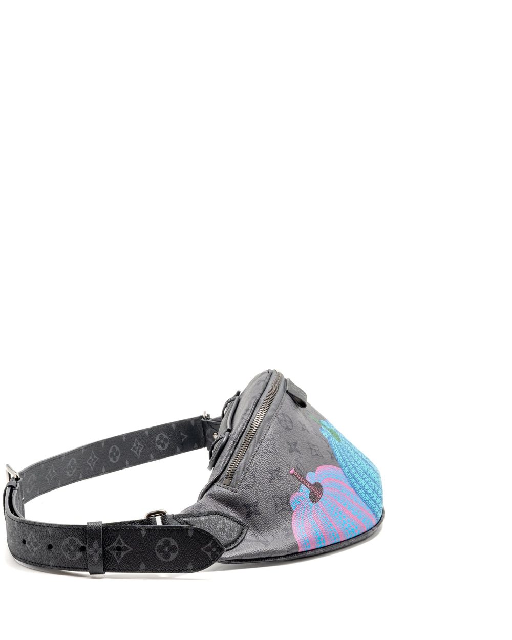 AAA Replica Louis Vuitton LV X YAYOI KUSAMA REVERSE MONOGRAM ECLIPSE MAXI BUMBAG CANVAS GREY/ MULTICOLOUR DARK SILVER HARDWARE