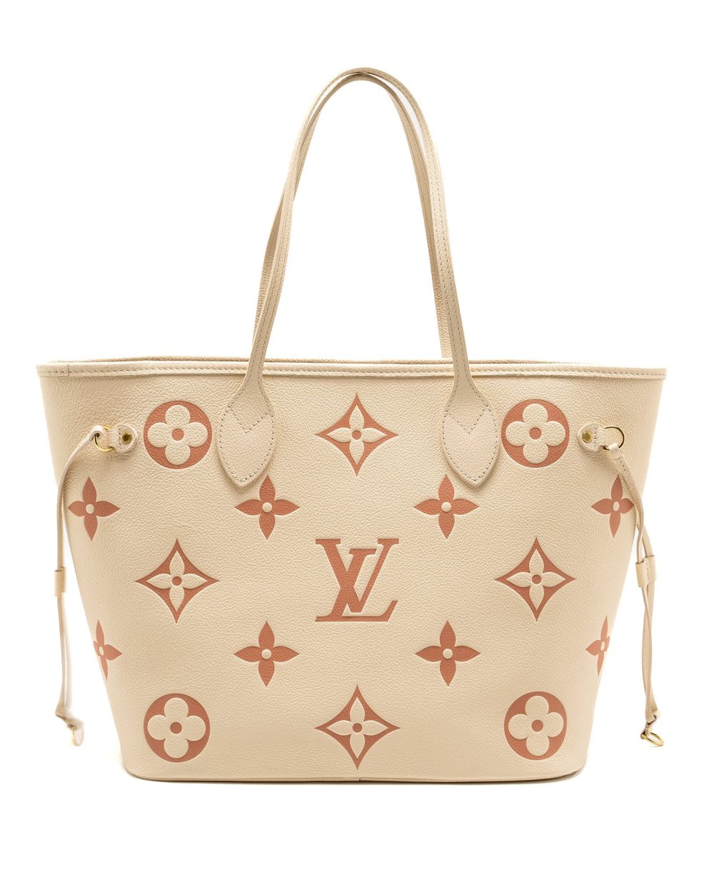 AAA Replica Louis Vuitton LV NEVERFULL MM MONOGRAM EMPREINTE CRÈME/ROSE TRIANON GHW