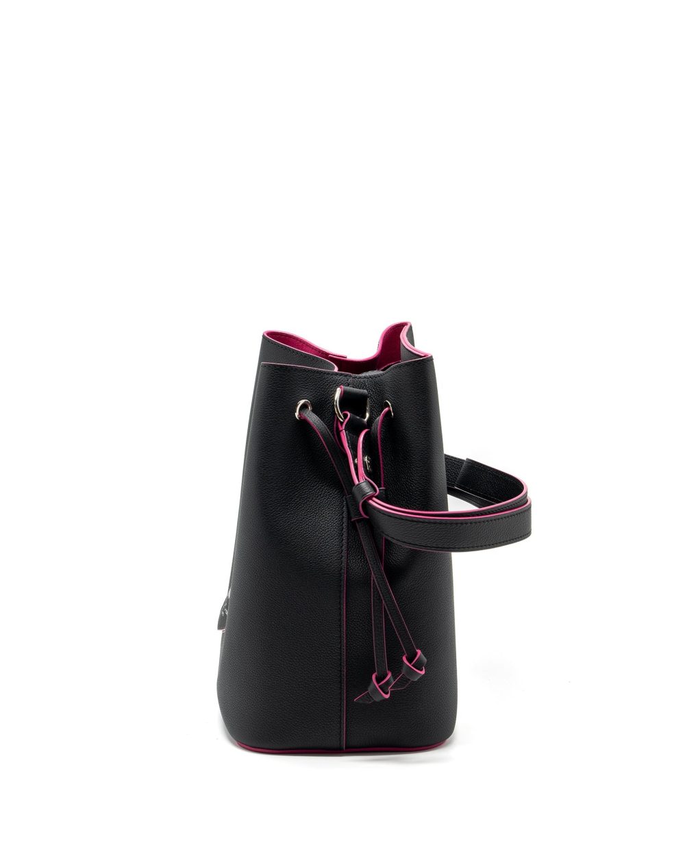 AAA Replica Louis Vuitton LV LOCKME BUCKET BAG CALFSKIN BLACK/PINK SHW