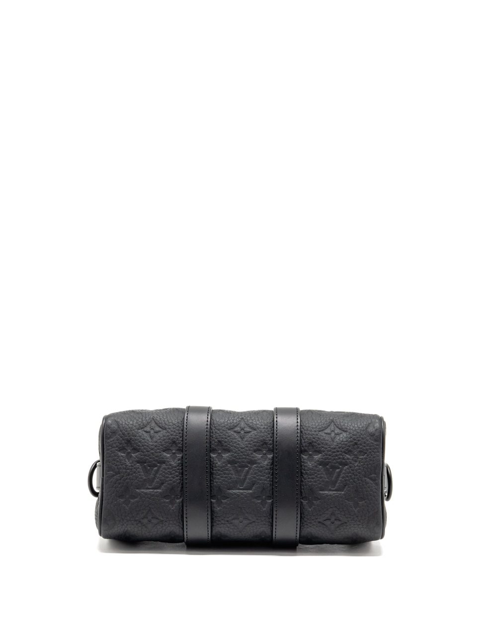 AAA Replica Louis Vuitton LV KEEPALL BANDOULIERE 25 MONOGRAM TAURILLON LEATHER BLACK WITH BLACK HARDWARE