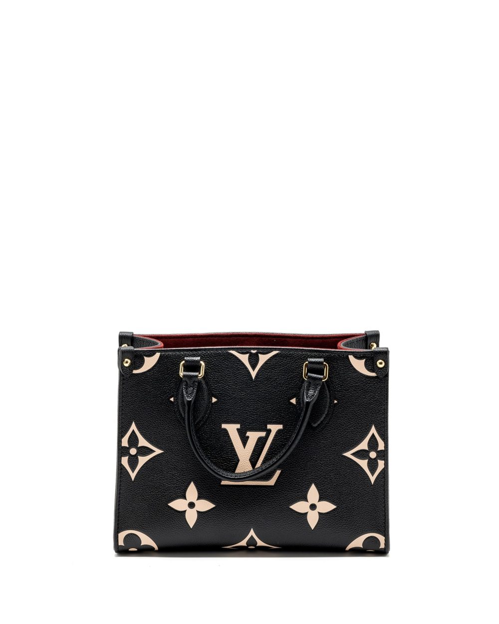 AAA Replica Louis Vuitton LV ONTHEGO PM BICOLOUR MONOGRAM EMPREINTE LEATHER BLACK/BEIGE GHW(NEW VERSION)