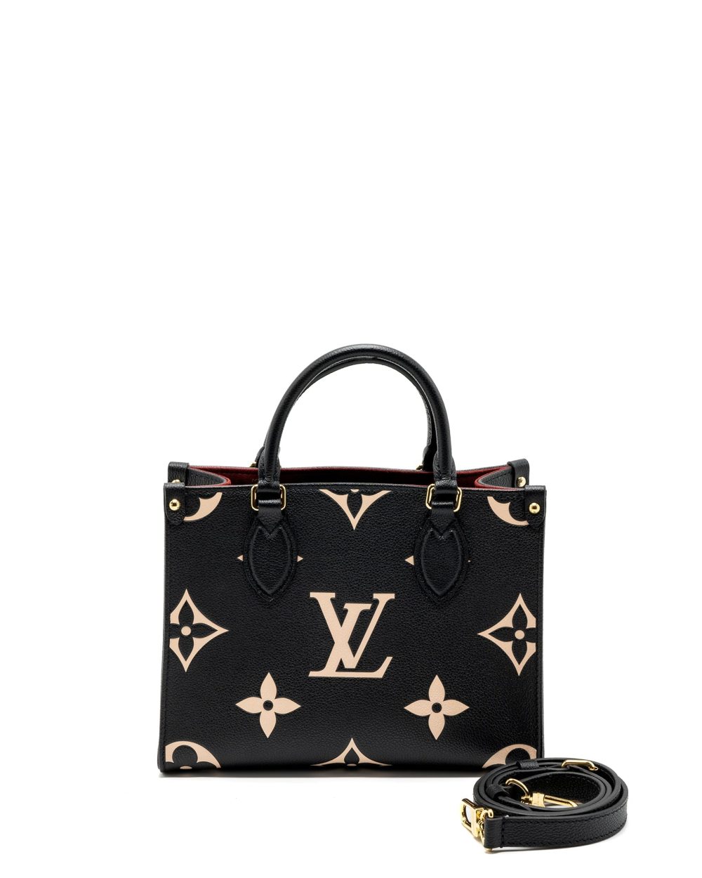 AAA Replica Louis Vuitton LV ONTHEGO PM BICOLOUR MONOGRAM EMPREINTE LEATHER BLACK/BEIGE GHW(NEW VERSION)