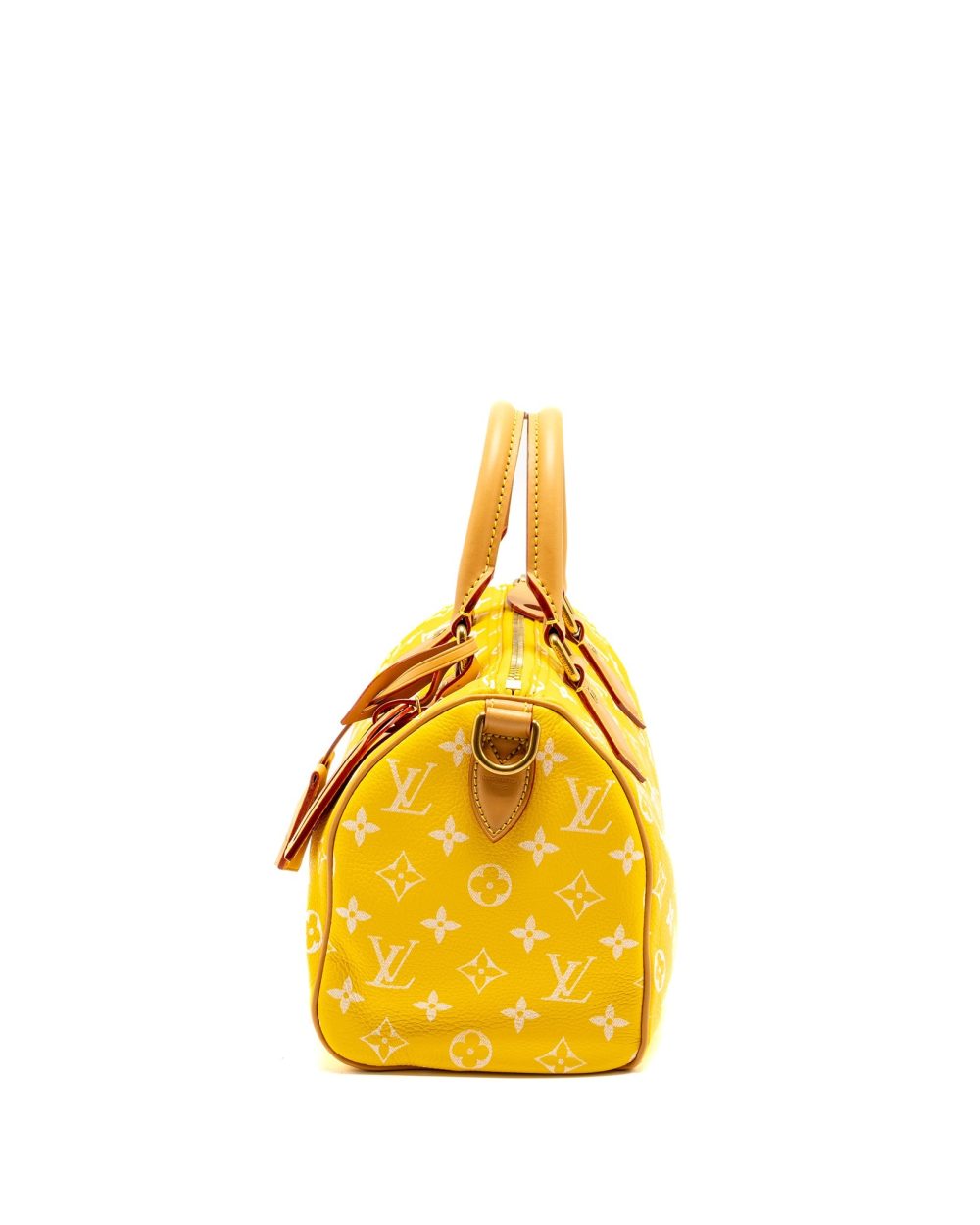 AAA Replica Louis Vuitton LV SPEEDY P9 BANDOULIÈRE 25 MONOGRAM SOFT CALFSKIN JAUNE MAT GHW