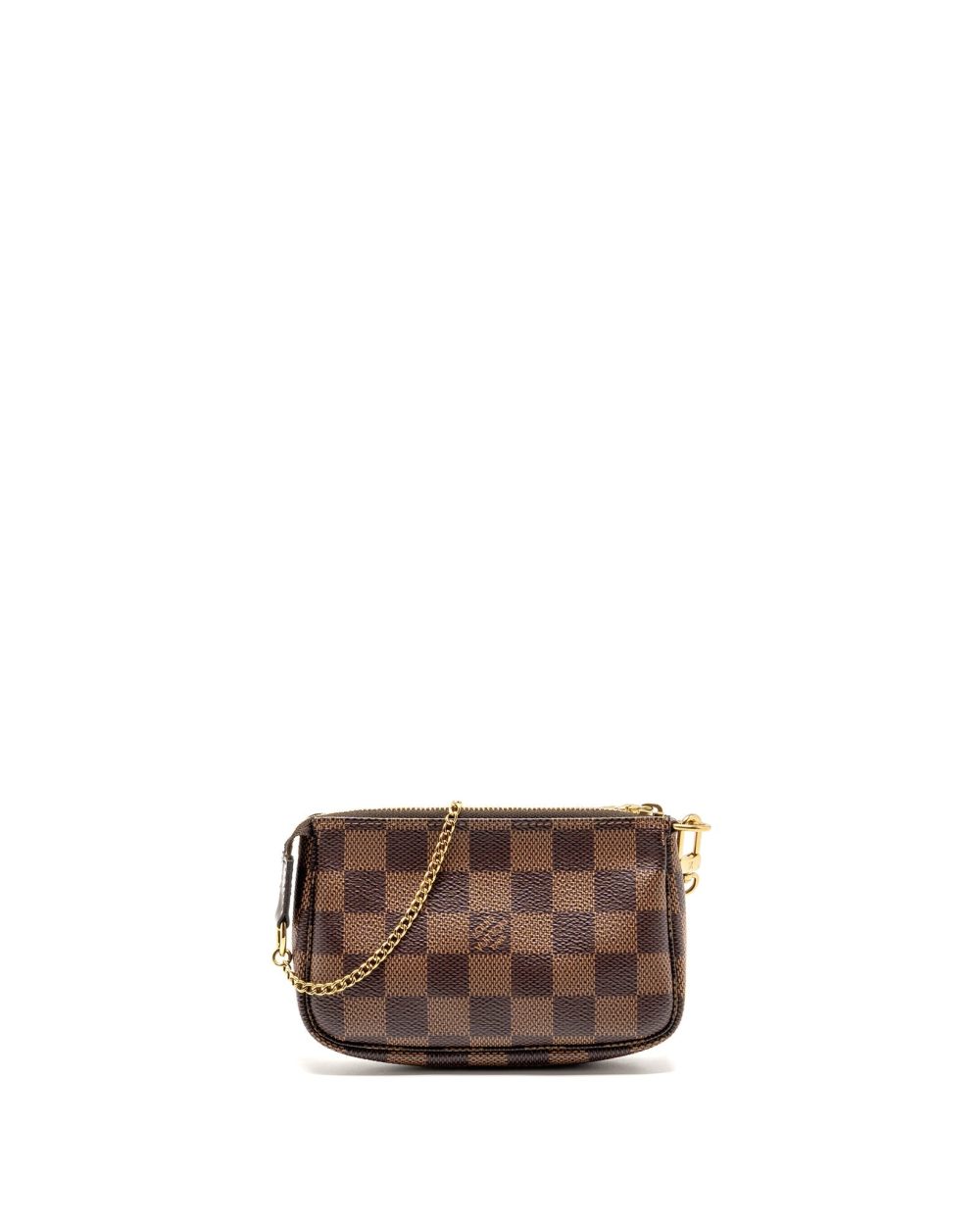 AAA Replica Louis Vuitton LV MINI POCHETTE ACCESSORIES DAMIER EBENE CANVAS GHW