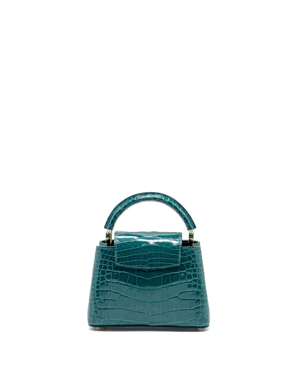 AAA Replica Louis Vuitton LV CAPUCINES MINI CROCODILE BRILLANT BLUE CANARD GHW