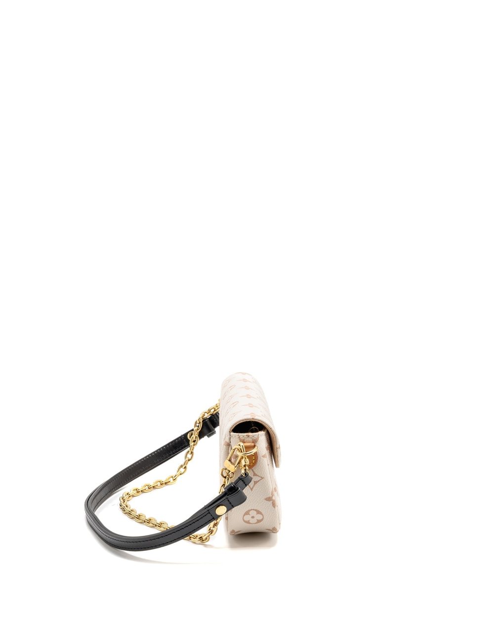 AAA Replica Louis Vuitton LV IVY WALLET ON CHAIN MONOGRAM CANVAS BEIGE/ CREAM GHW