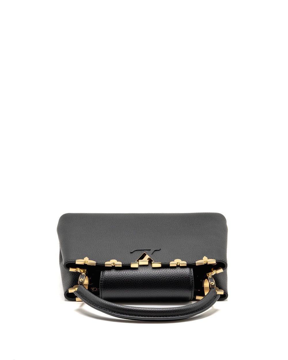 AAA Replica Louis Vuitton LV CAPUCINES MM TAURILLON LEATHER BLACK GHW
