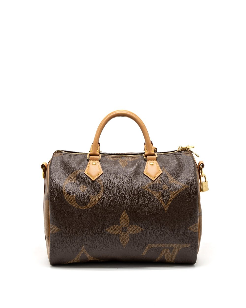 AAA Replica Louis Vuitton LV SPEEDY 30 BANDOULIERE GIANT MONOGRAM REVERSE CANVAS GHW