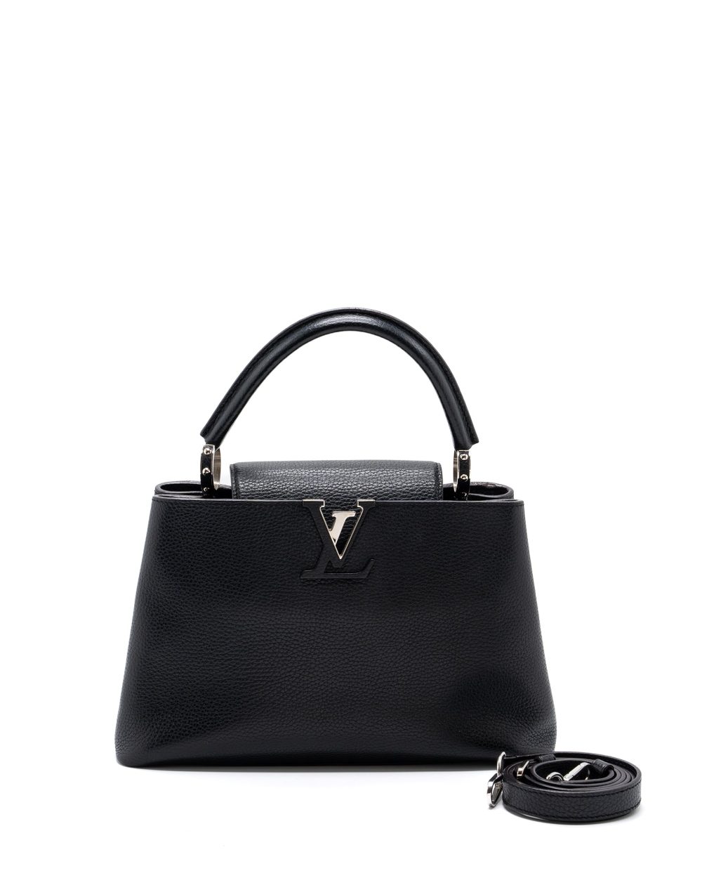 AAA Replica Louis Vuitton LV CAPUCINES PM CALFSKIN BLACK SHW