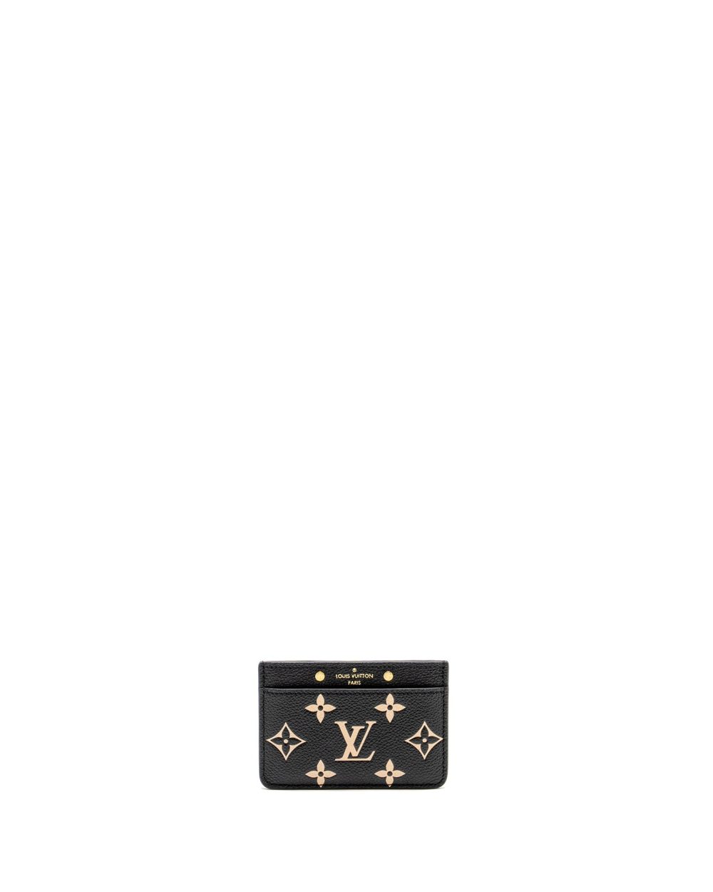 AAA Replica Louis Vuitton LV CARD HOLDER BICOLOUR MONOGRAM EMPREINTE BLACK /BEIGE GHW
