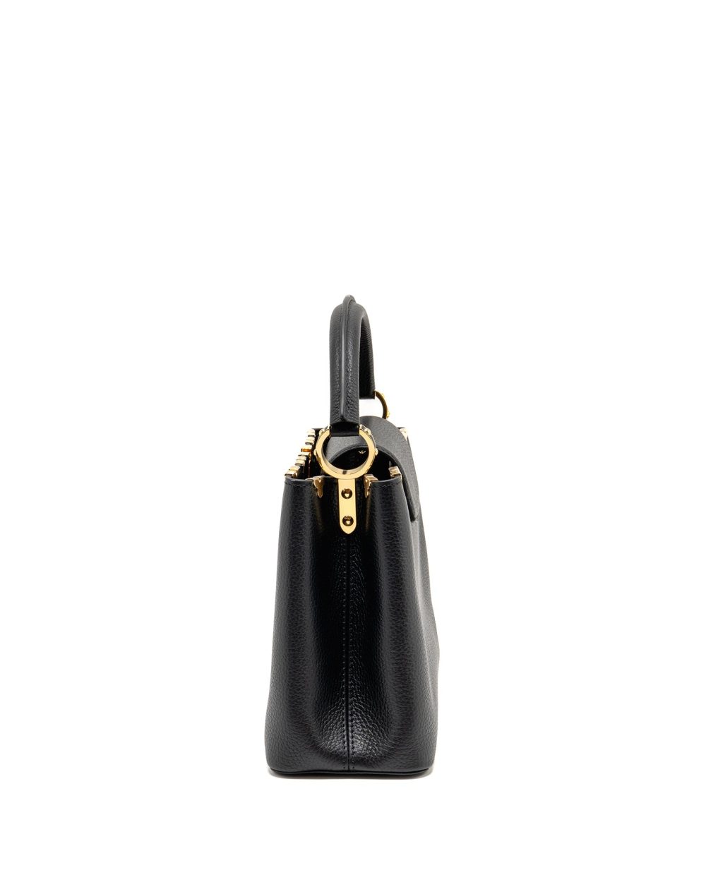 AAA Replica Louis Vuitton LV CAPUCINES MM TAURILLON LEATHER BLACK GHW