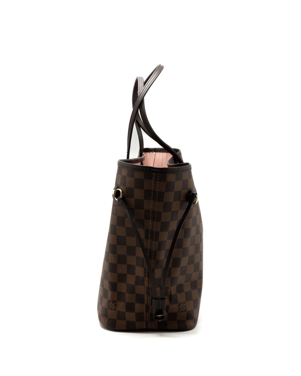 AAA Replica Louis Vuitton LV NEVERFULL MM MONOGRAM DAMIER EBENE CANVAS / ROSE BALLERINA GHW