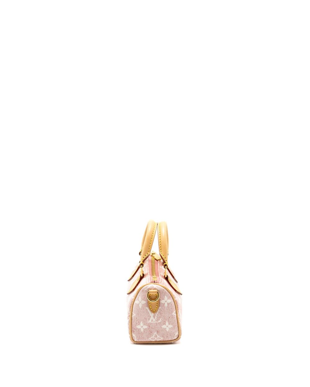 AAA Replica Louis Vuitton LV NANO SPEEDY MONOGRAM JACQUARD DENIM ROSE GHW